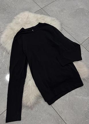 Чорний лонгслив h&m