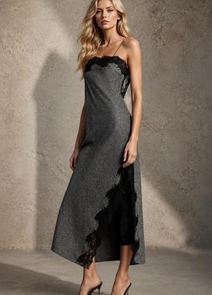 Zara zw collection limited edition lace wool dress xl зара сукня плаття платье вовна віскоза мереживо вечірня святкова кружево вечернее праздничное