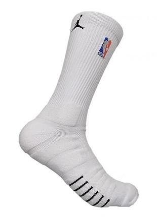 Баскетбольні шкарпетки чоловічі  jordan nba білі чорні 40-44