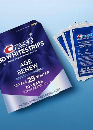Відбілювальні смужки для зубів crest 3d whitestrips age renew (supreme bright) 25 levels — оригінал зши 🇺🇸