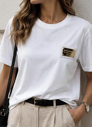 * d&g original — белая футболка тонкий трикотаж
