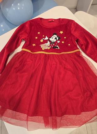Новогоднее платье disney, с минни