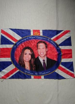 Флаг крупнобритании william &amp; caterine 90×60 см
