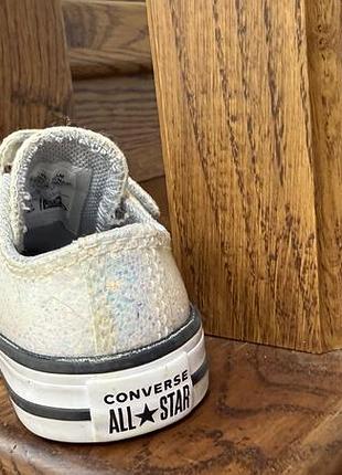 Дитячі унісекс-кросівки converse chuck taylor all star glitter velcro з низьким верхом