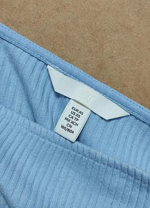 Блакитний топ h&m у рубчик 2