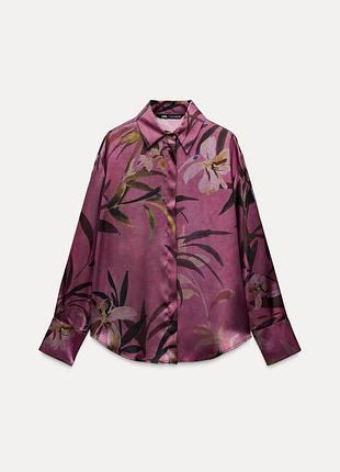 Шикарна блуза сатинова сорочка zara,p. xl