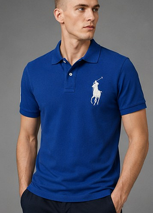 Оригінальне поло polo by ralph lauren big pony синє s/m 100% бавовна