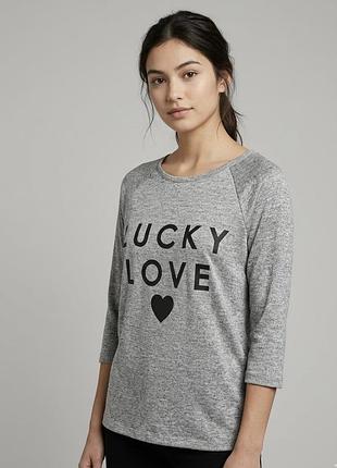 Серая люрекс кофта джемпер футболка с принтом легкая классная h&m divided xs s m