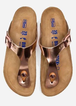 Оригінальні шльопанці в'єтнамки birkenstock gizeh soft footbed (рожеве золото)