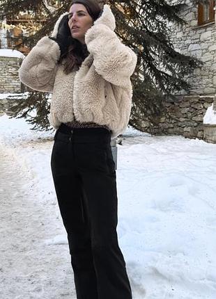 Коротка куртка з капюшоном з ефектом  хутра zara ski recco