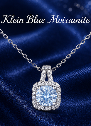 Эксклюзив! колье с муассанитом "klein blue". муассанит