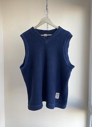 Вінтажна чоловіча флісова шерпа жилетка stussy surplus gear v-neck cotton fleece sherpa vest vintage вінтаж 80х 90х made in usa зроблено в сша l