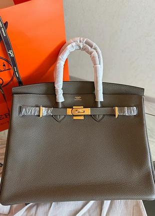 Сумка hermès birkin 35 gris meyer togo with rose gold hardware