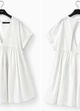 Сукня біла з вирізом на спині (з шортами) літня zara