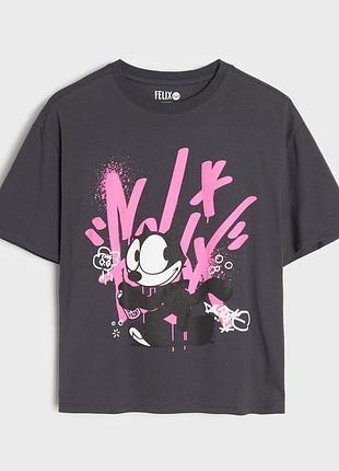 Футболка sinsay для дівчинки / oversize / 140 см / 9-10 років / felix the cat