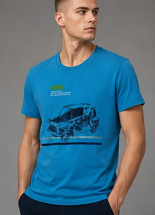 Оригинальная футболка haynes mini голубая с принтом мужская m