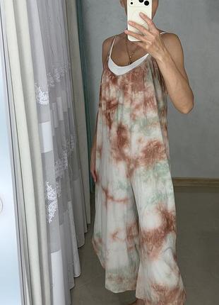 Літній комбінезон оверсайз pull&bear tie-dye розмір с