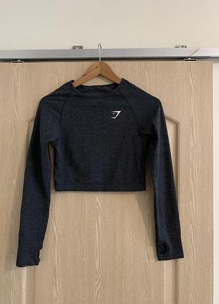 Gymshark, лонгслів crop-топ (реглан, безшовний)