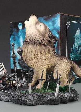 Фигурка дарк соулс dark souls великий серый волк сиф great grey wolf sif диорама 21 см