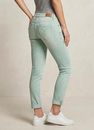 Джинсы esprit denim slim w30 l32, мятно-бирюзовые (цвет tiffany)