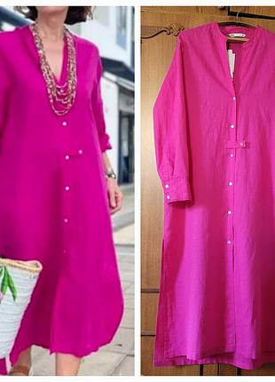Льняна сукня-сорочка zara ,
розмір l÷xxl оверсайз