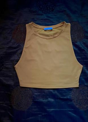 Базовая майка топ хлопок однотонная оранжевая женская zara