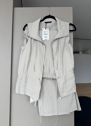 Костюм zara у кольорі ecru з modal тканини