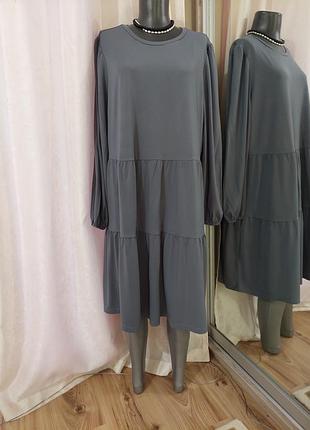 Ярусное с объемными рукавами платье 👗