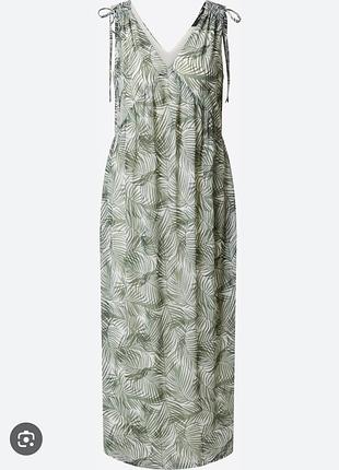 Длинное летнее сарафан платье миди vero moda в пальмовые листья, размер s