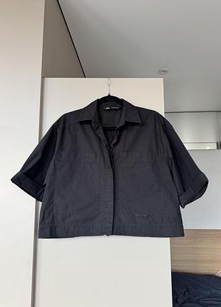 Кроп сорочка zara s чорна