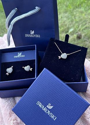 Сережки та кулон swarovski