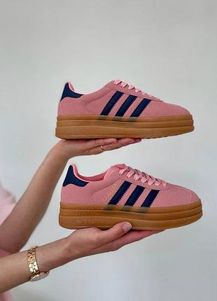 Кросівки жіночі gazelle platform pink розпродаж адідас газель рожеві