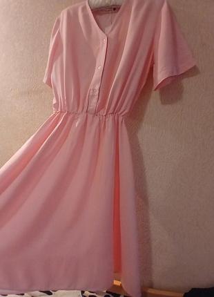 💟🌺🍬🩰👗розовое платье миди бренда a.t. talant в мелкий фактурный горошек