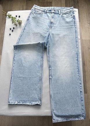Бомбезні широкі світлі джинси &denim*(wid regular fit)в пол, супервисока посадка розмір xl-xxl(по бірці 16) (чудово підійдуть на бедра 108-117 см)
