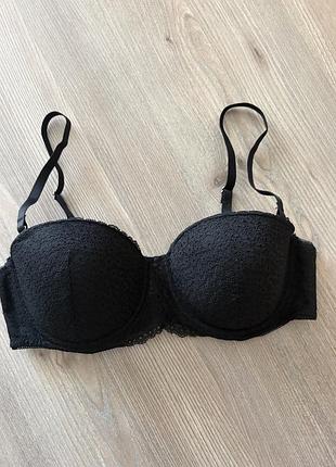Чорний мереживний бюст балконет анжеліка primark
