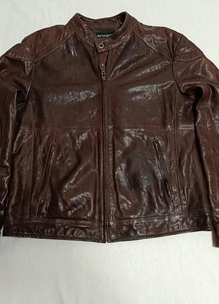 Куртка кожана (шкіряна) marks & spencer autograph 100% leather dark brown розмір l оригінал