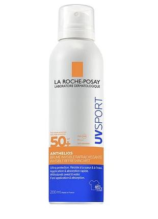 Спрей-мист la roche-posay (ля рош-позе) anthelios uvsport невидимый освежающий для лица и тела spf50+ 200мл