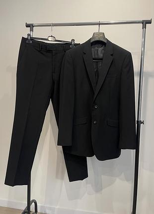 Класичний чоловічий костюм двійка t.m. lewin чорний класичний (plain black) 40l