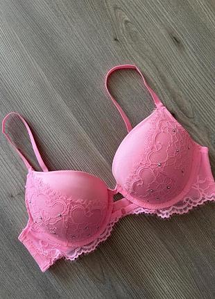 Рожевий бюст пуш ап з мереживом primark