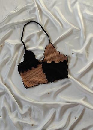 Модний короткий топ у рубчик (їм)