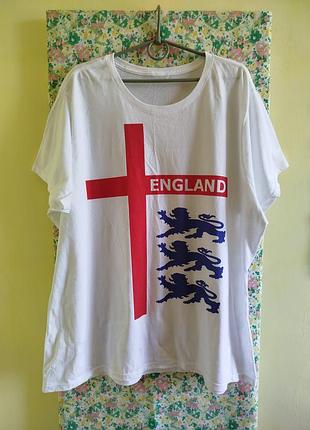 Чоловічий одяг 🌈 біла мерч футболка england  54/56 розмір