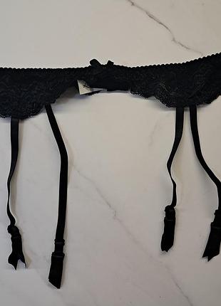 Черный женский пояс для чулок lingerie размер l сексуальный кружевной пояс для чулок черного цвета крючки сзади
