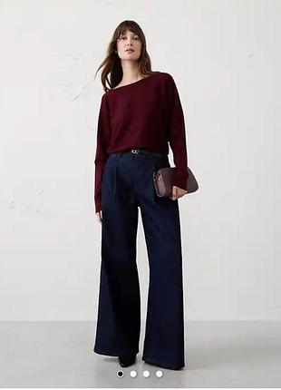 Лонгслив вишнёвый benetton с кашемиром xs-s