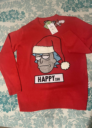 Новорічний светр cropp rick and morty «happy-ish» (m-l)