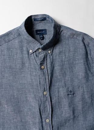 Gant regular blue linen shirt button up [smh017257]