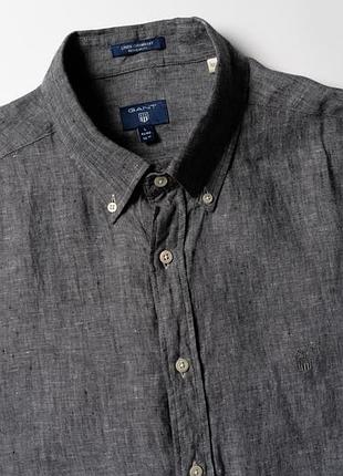 Gant regular fit grey linen shirt button up  [smh017258]