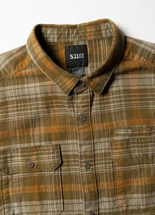 5.11 tactical lester flannel plaid long sleeve shirt dark earth check [smh017260]