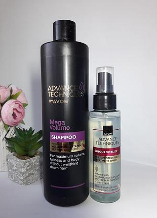 Набор для волос: шампунь для объема волос и спрей для блеска волос avon, эйвон