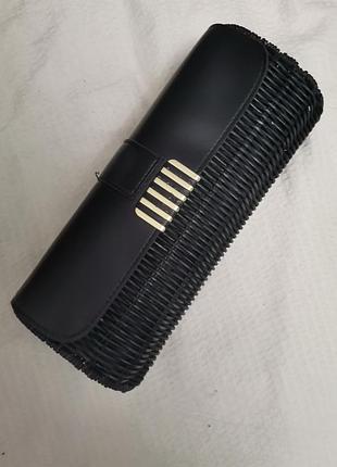 Ликвидация товара!!️ черная плетеная сумочка клатч бочонок