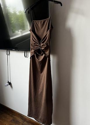 Коричнева сукня shein